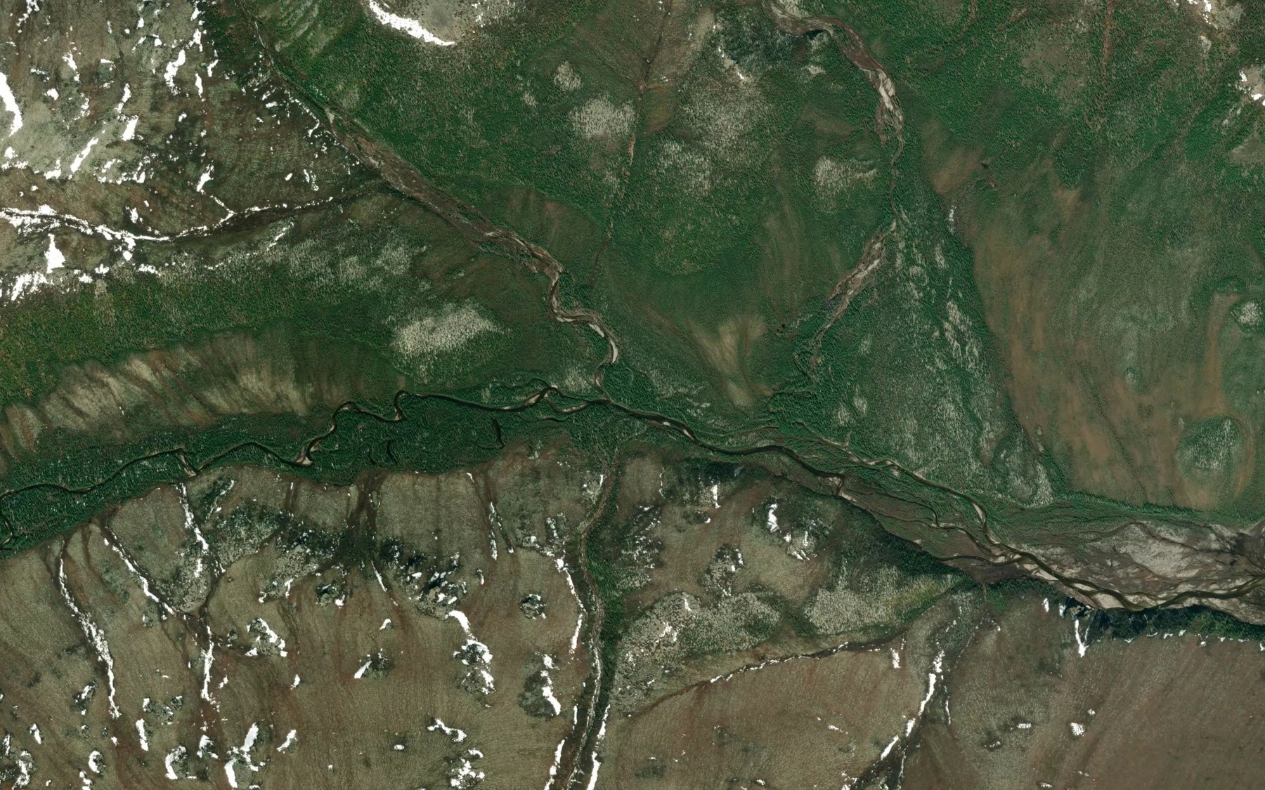 Satellite map of the Lansing Creek