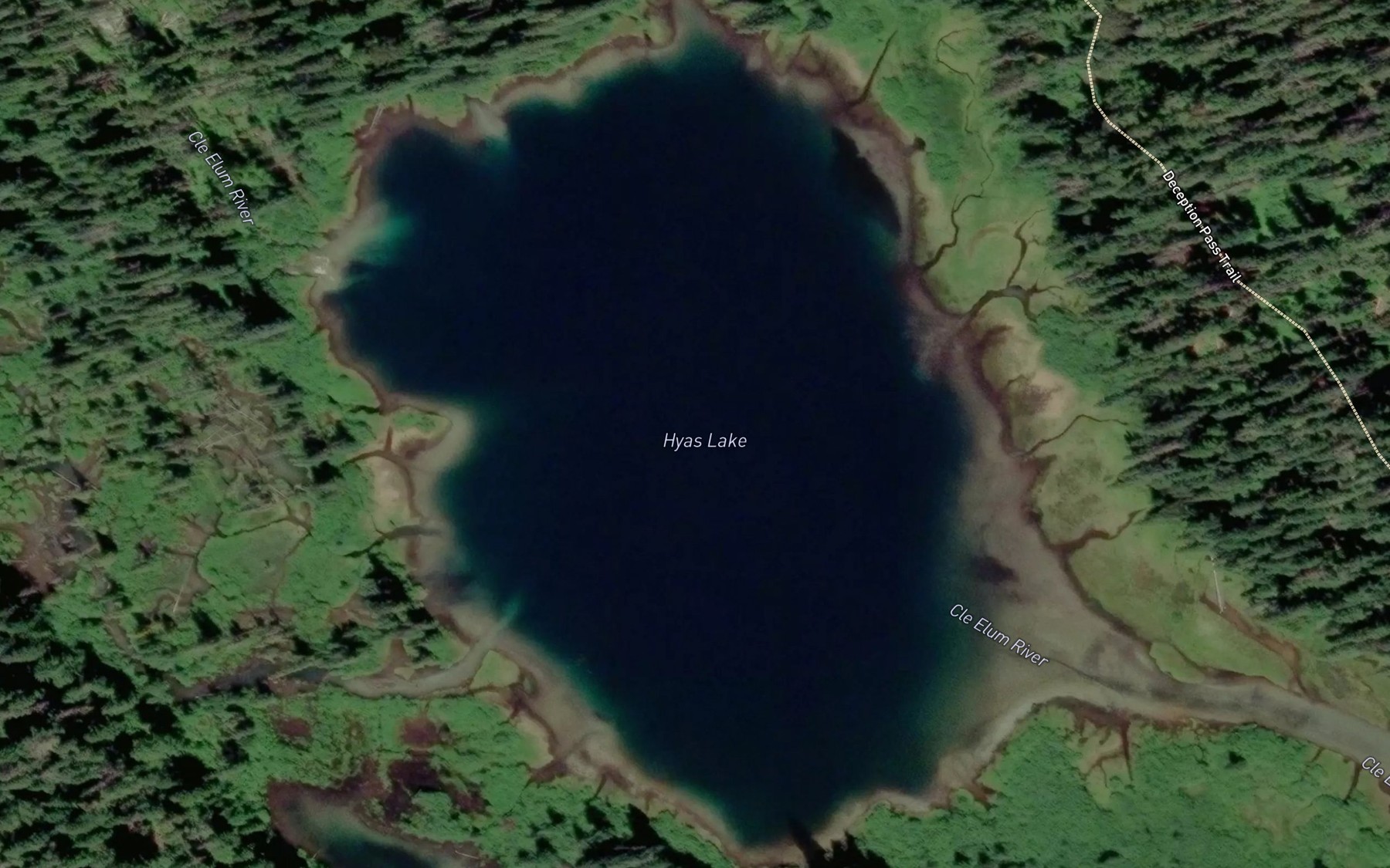 Satellite map of the Hyas Lake