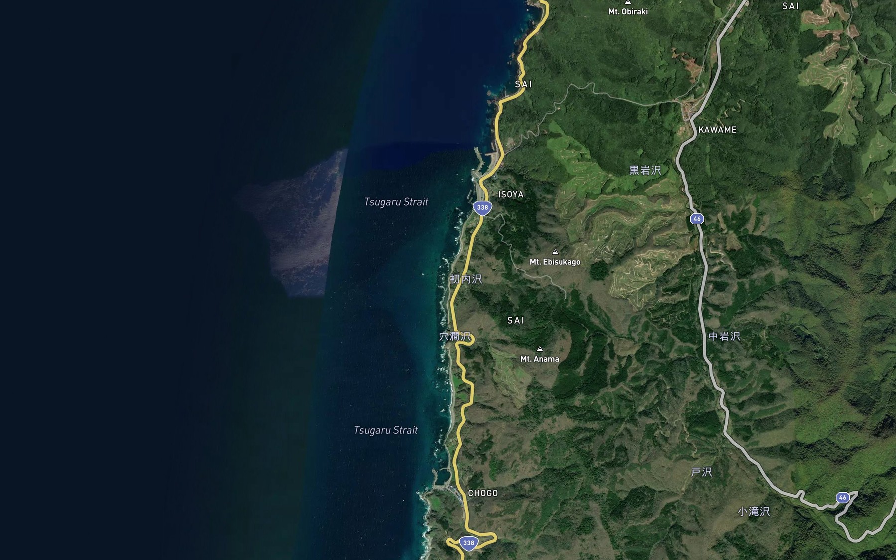 Satellite map of the Hatsune Sawa