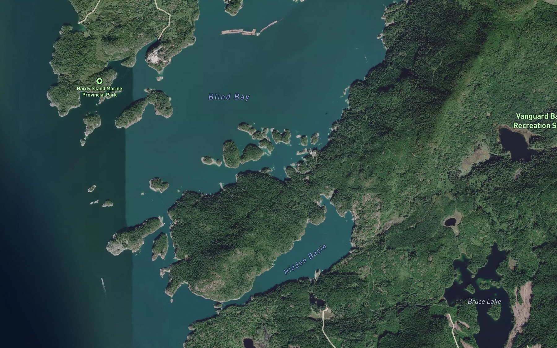 Satellite map of the Ballet Bay