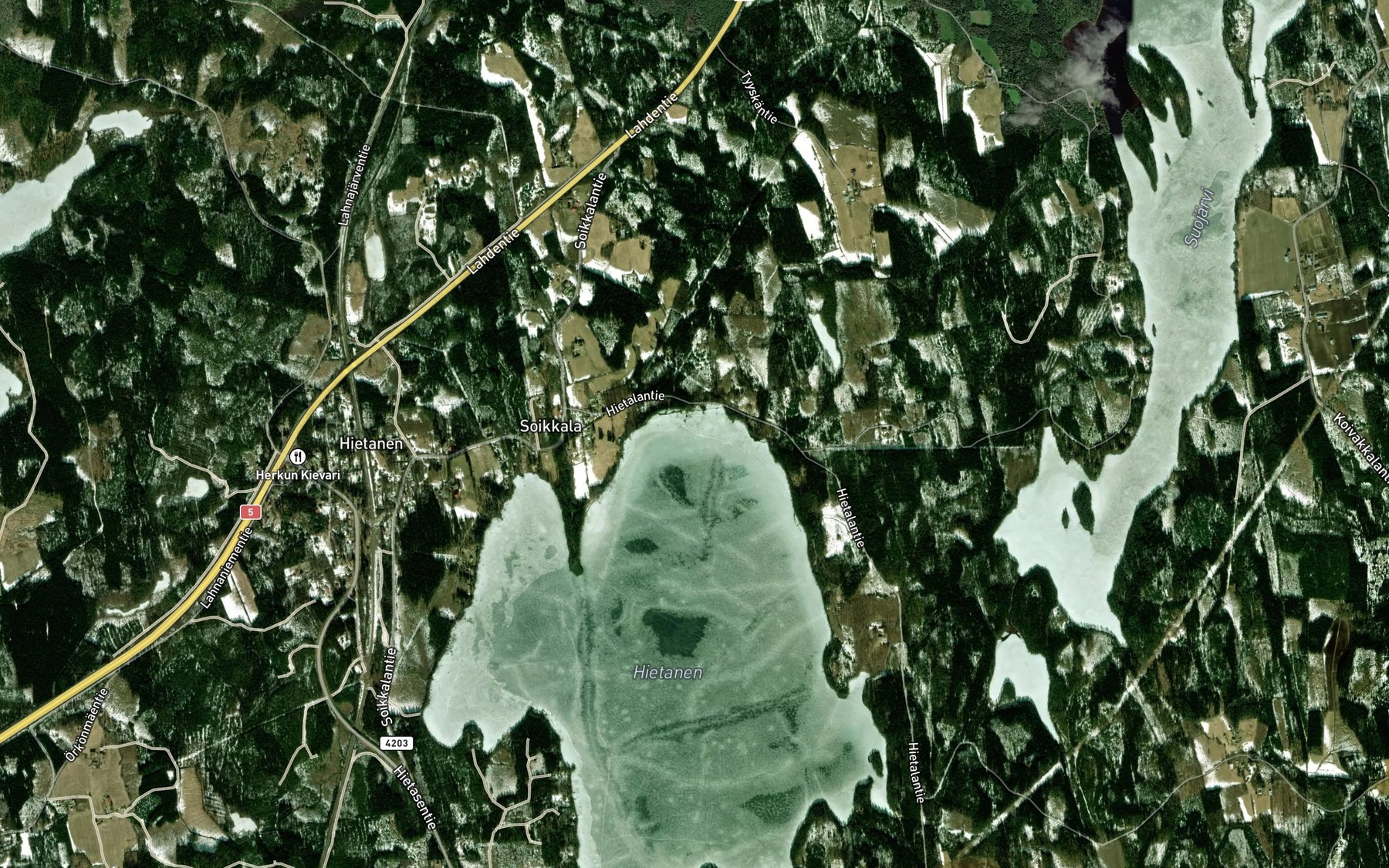 Satellite map of the Hiekanlahti