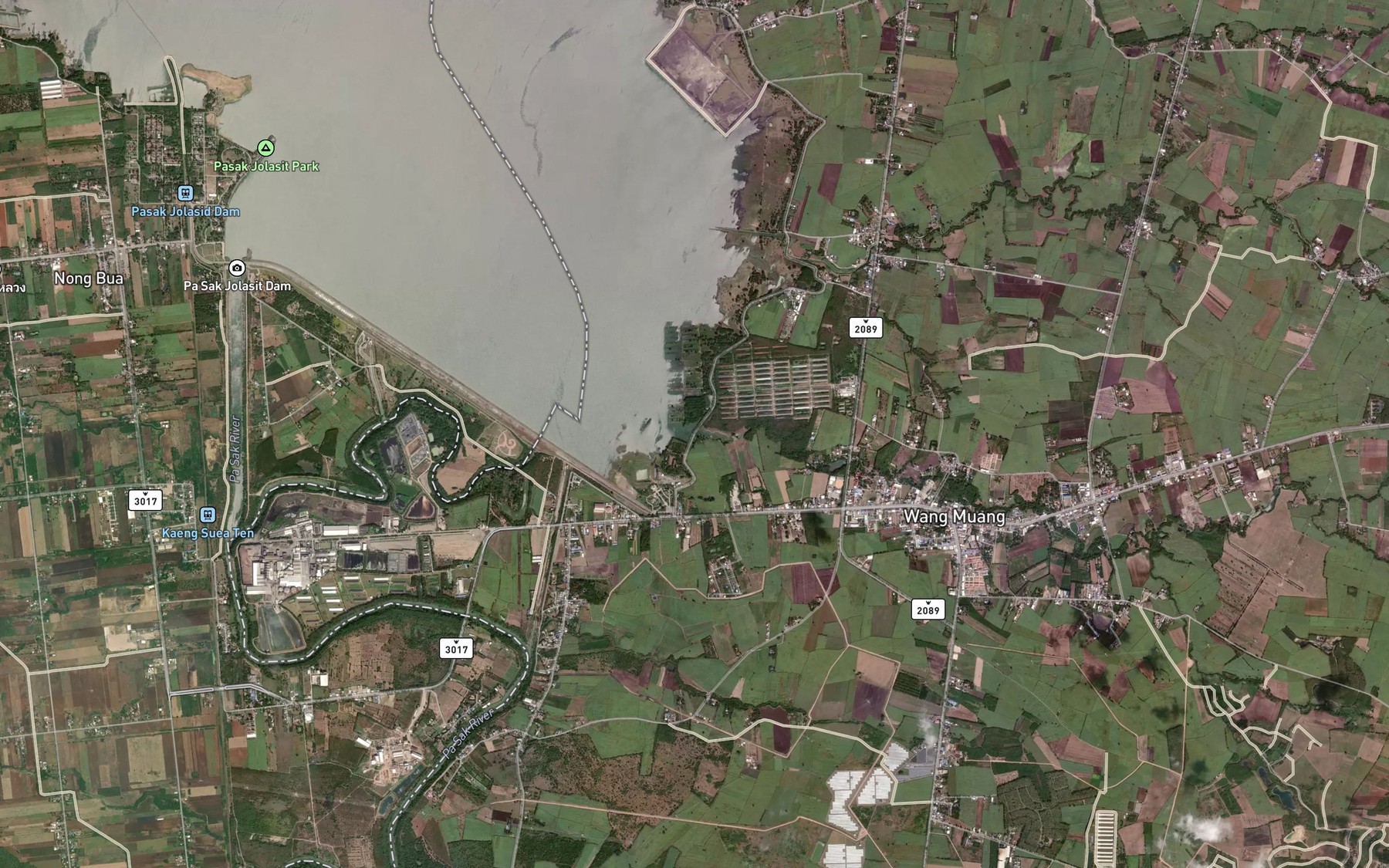 Satellite map of the Khlong Wang Muang