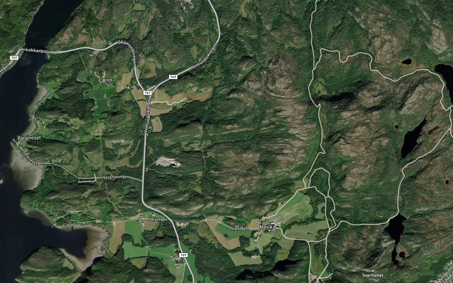 Satellite map of the Bjorndalsbekken