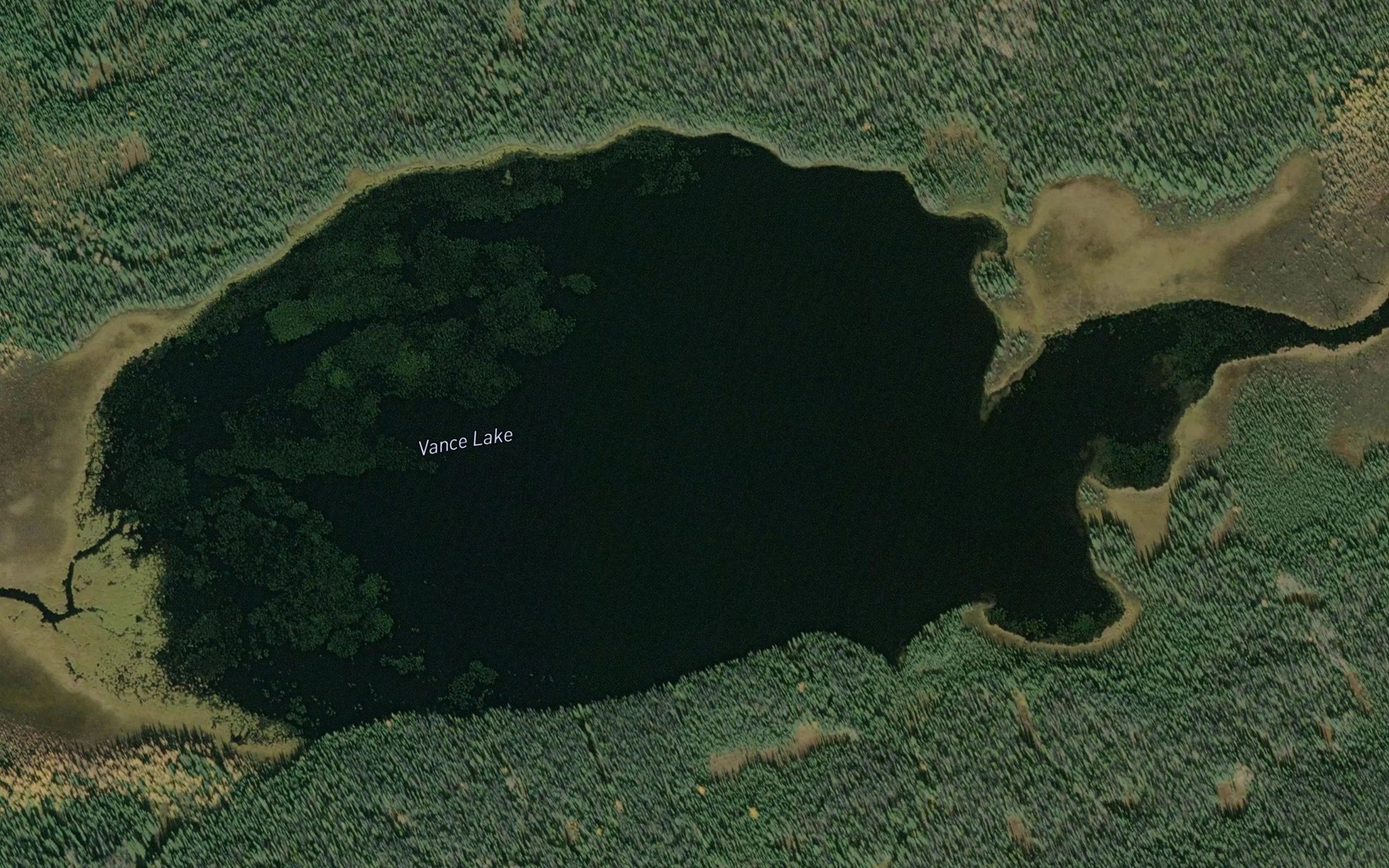Satellite map of the Vance Lake