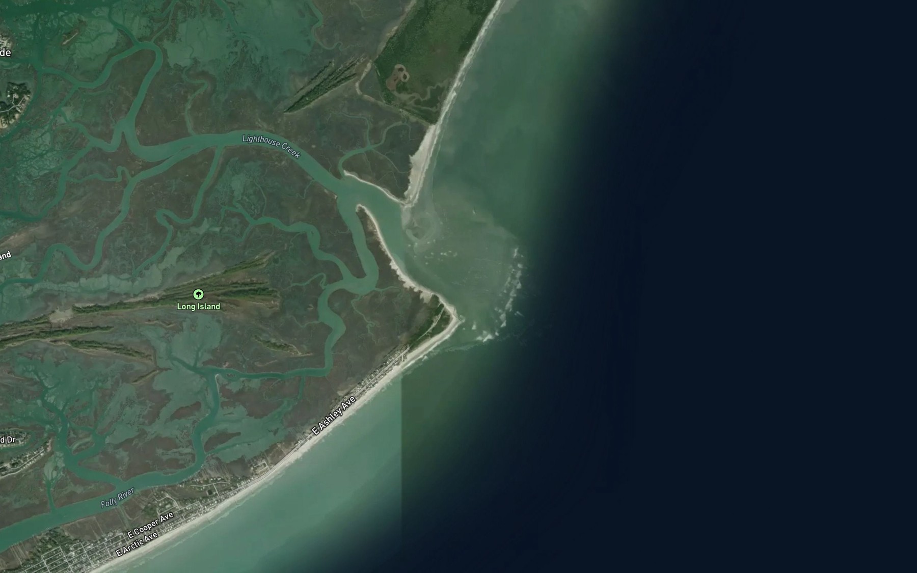 Satellite map of the Lighthouse Inlet