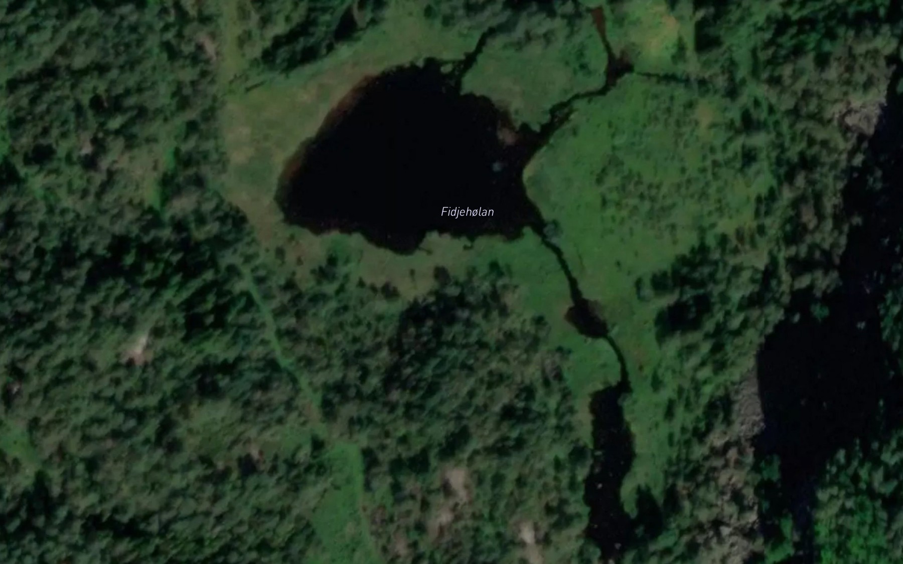 Satellite map of the Fidjeholan