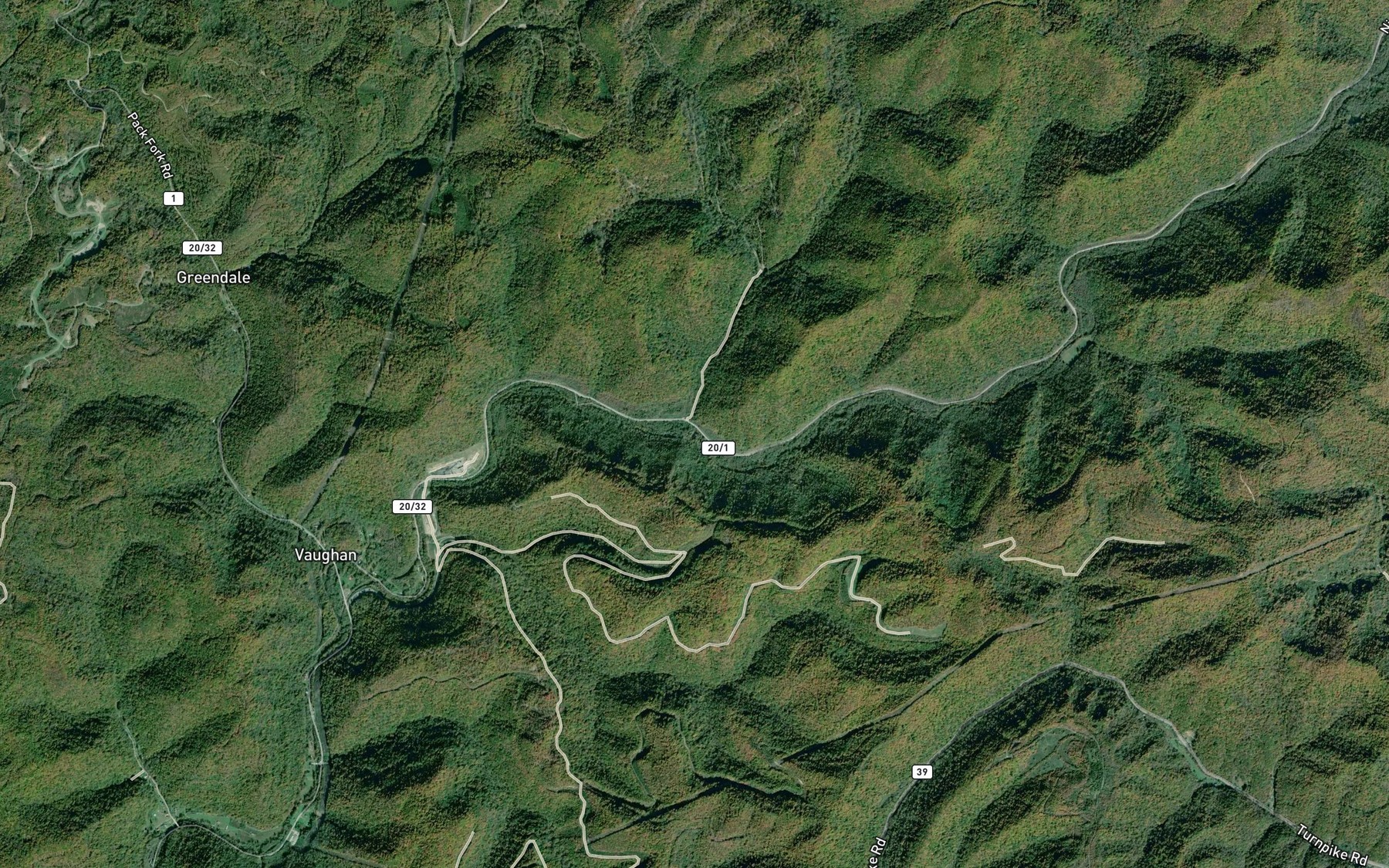 Satellite map of the Ash Fork