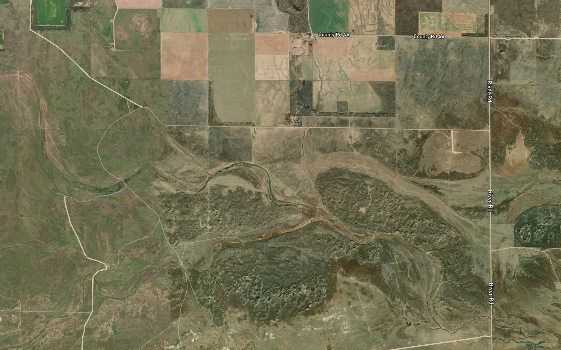 Satellite map of the Keiger Creek