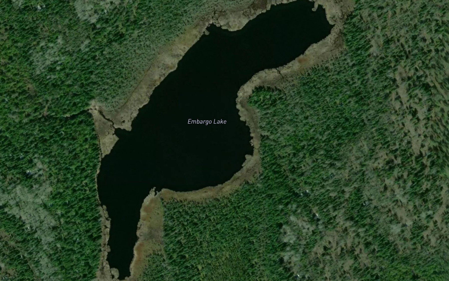 Satellite map of the Embargo Lake
