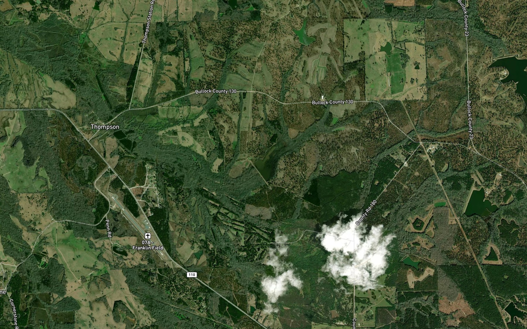 Satellite map of the Old Town Creek Watershed Lake Number Thirty-one