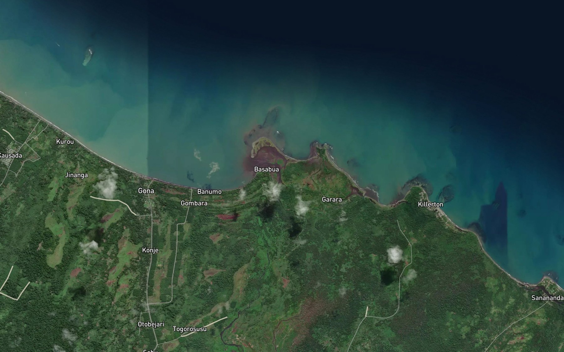 Satellite map of the Garara Creek
