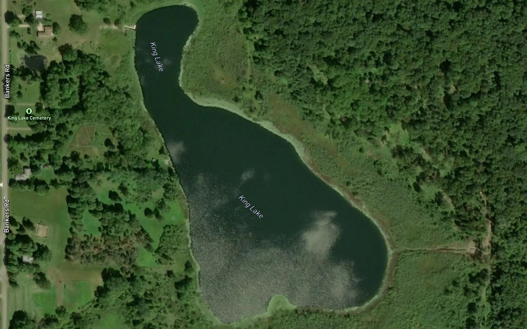 Satellite map of the King Lake