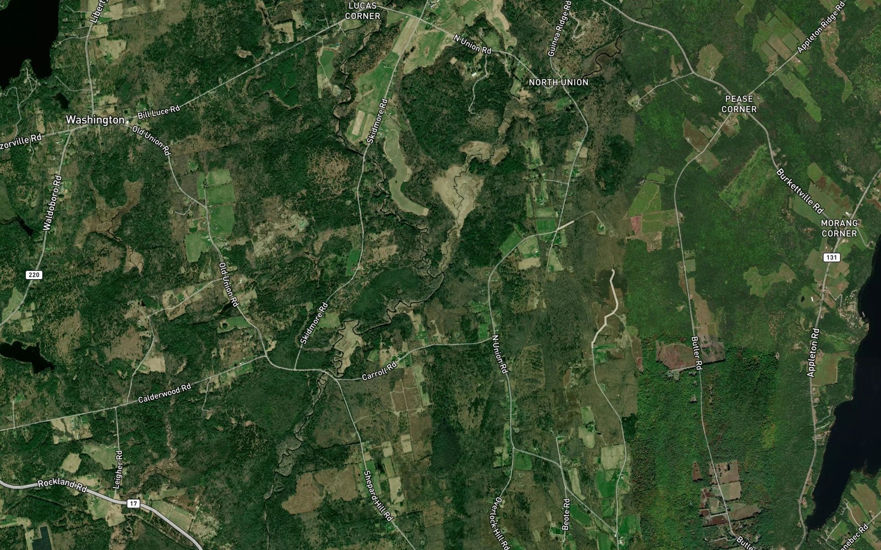 Satellite map of the Pettengill Stream
