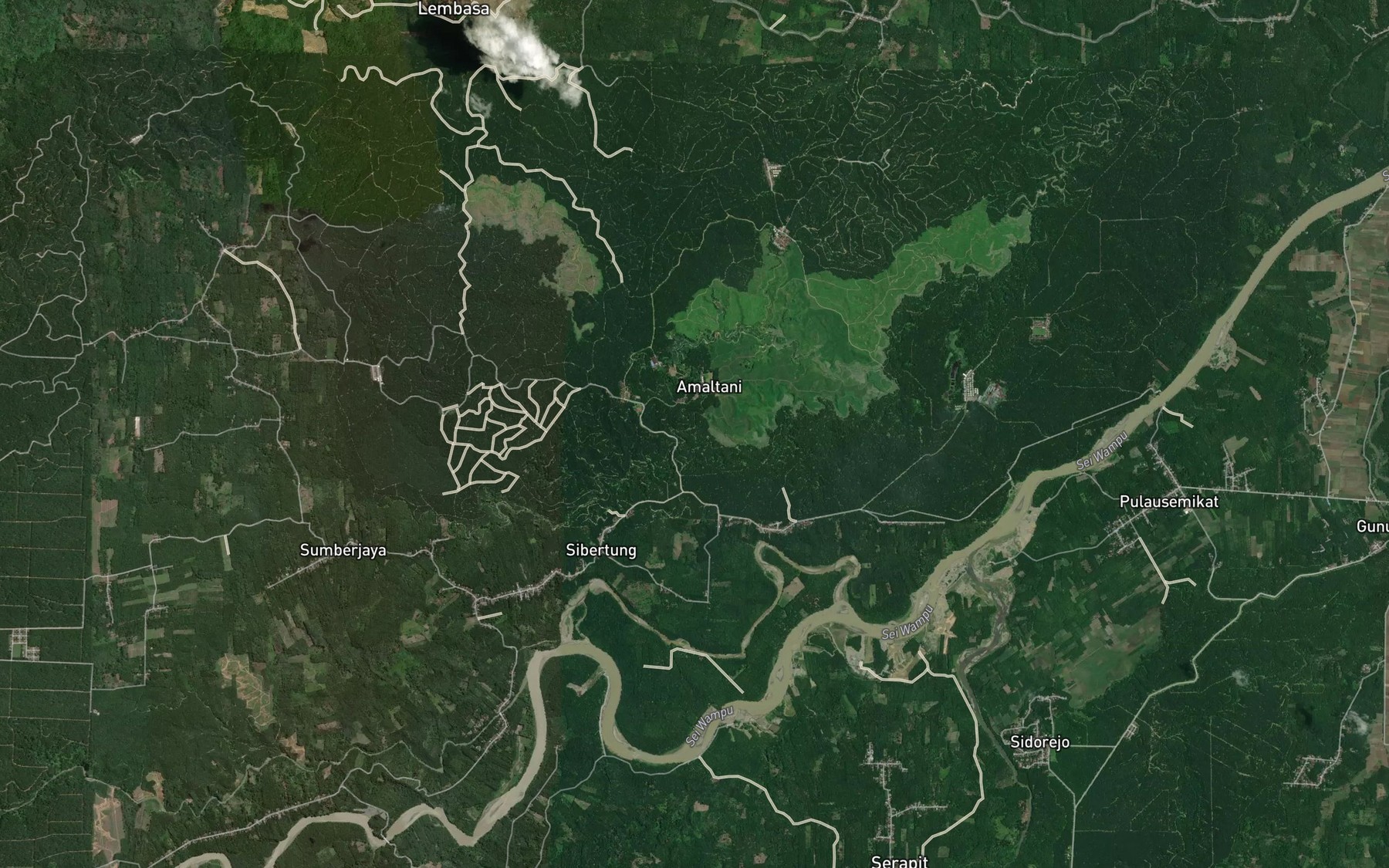 Satellite map of the Sungai Bergas
