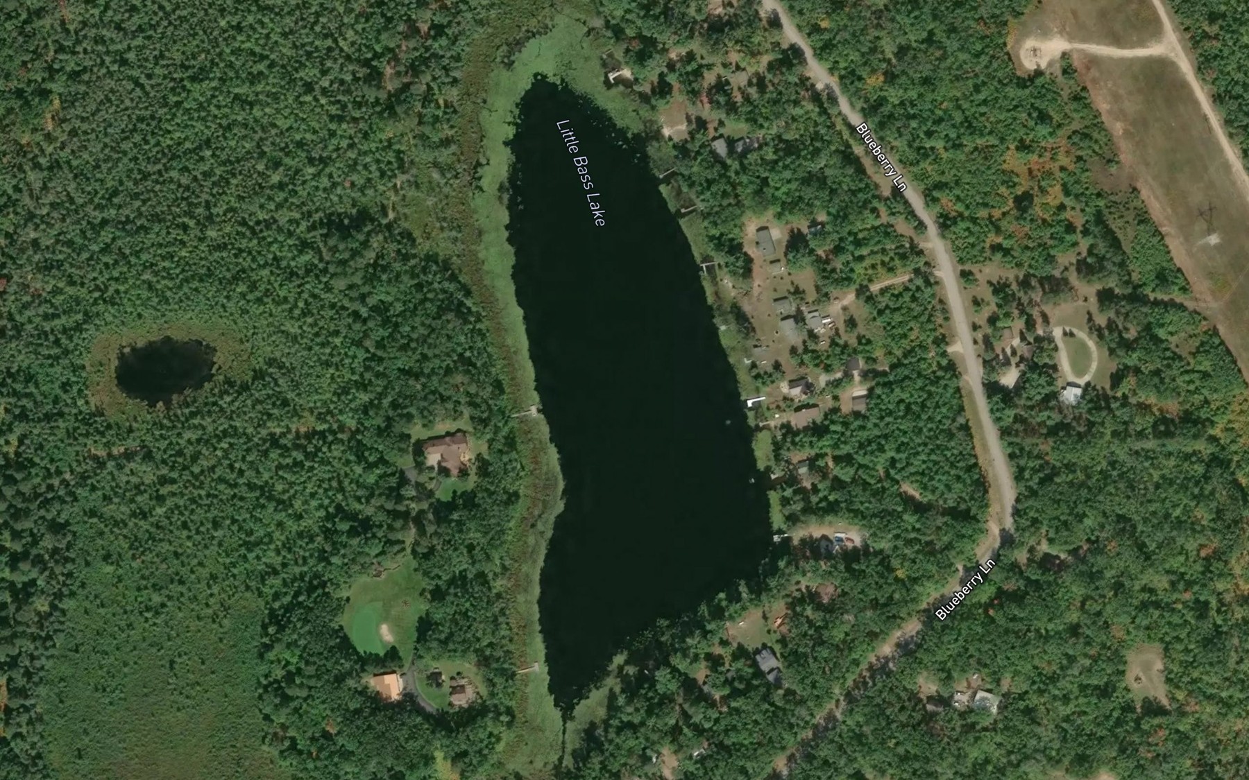 Satellite map of the Little Bass Lake