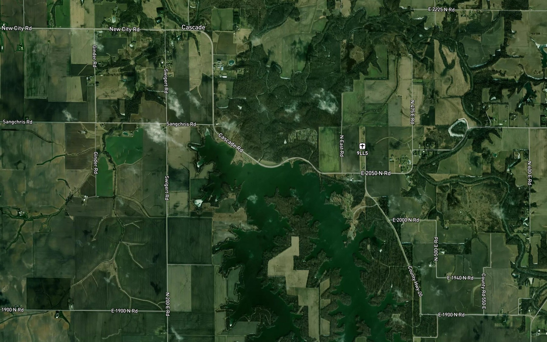 Satellite map of the Clear Creek