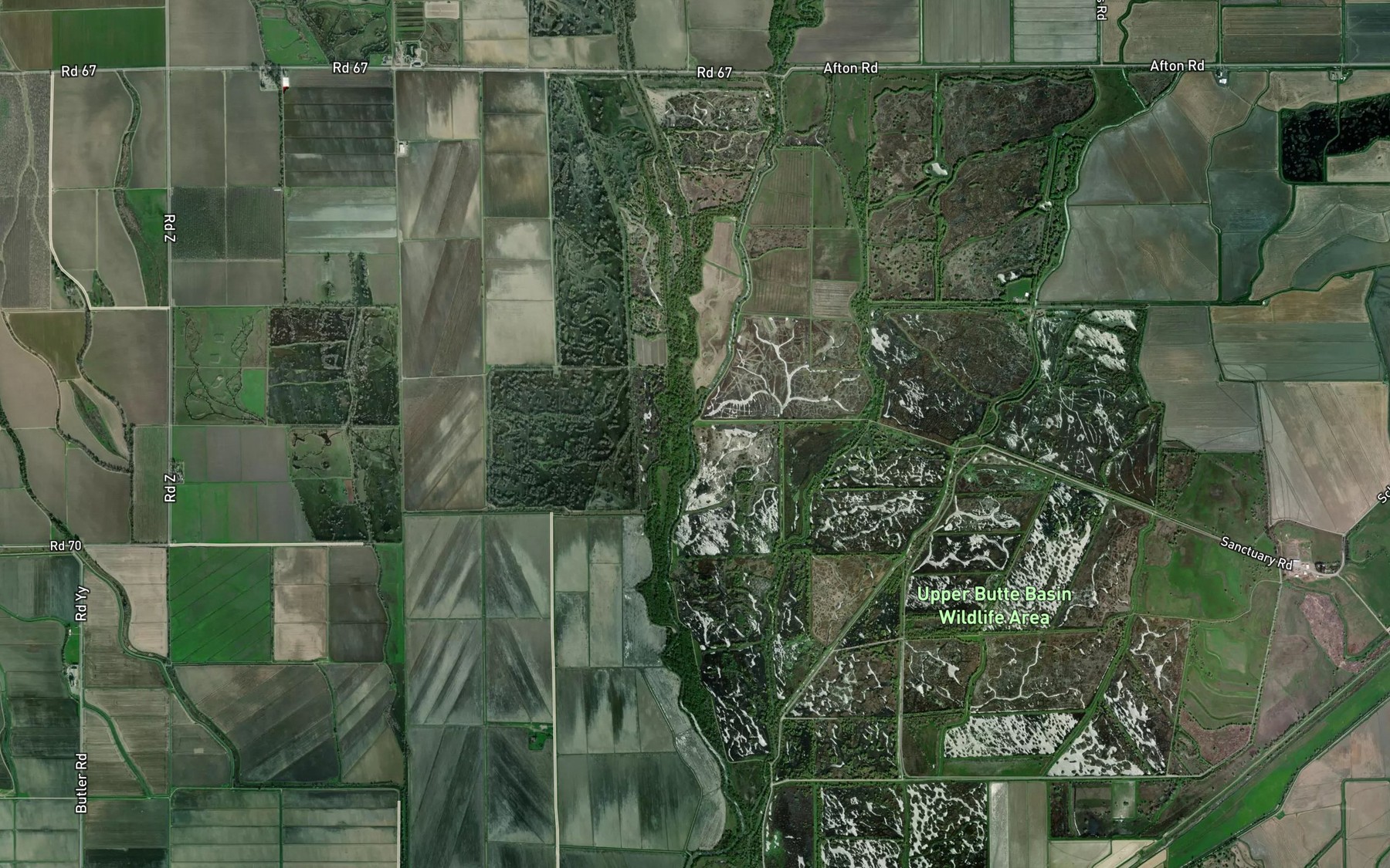 Satellite map of the Howard Slough