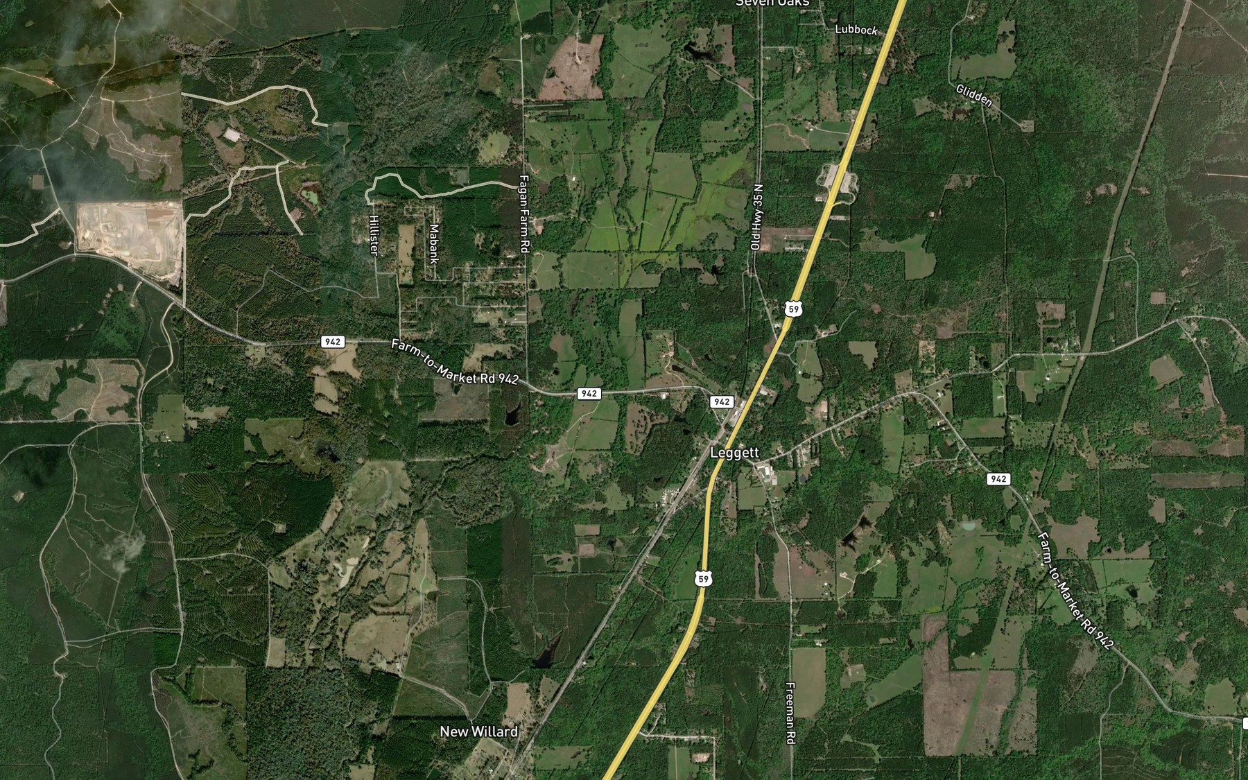 Satellite map of the Mud Creek