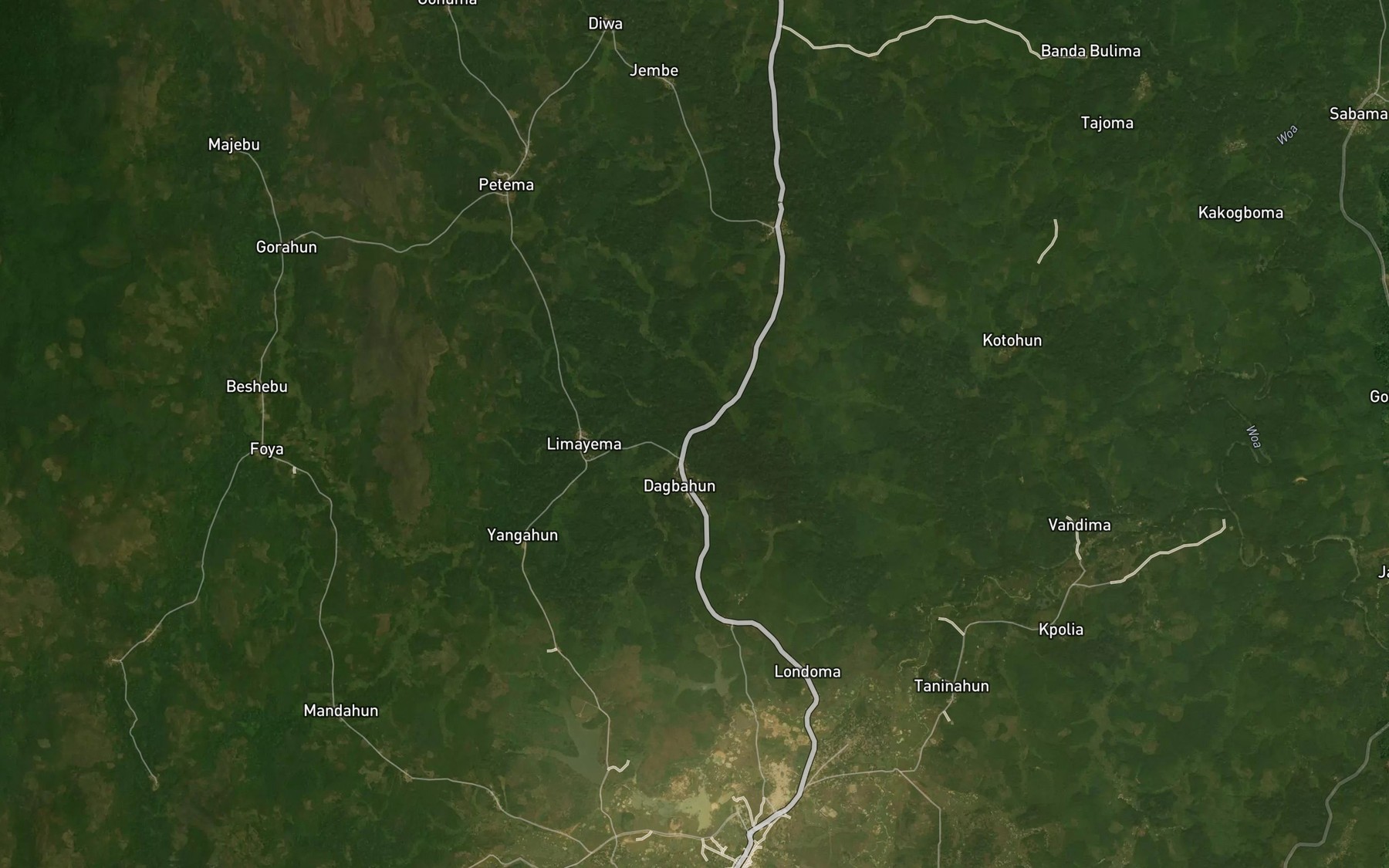 Satellite map of the Nhamaye