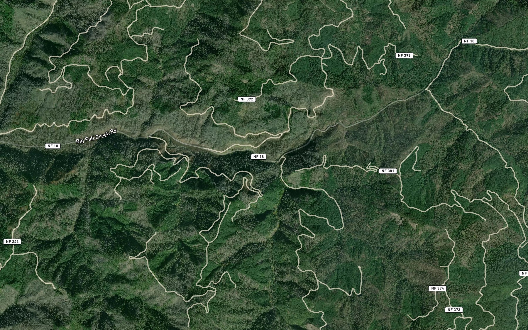 Satellite map of the Gold Creek
