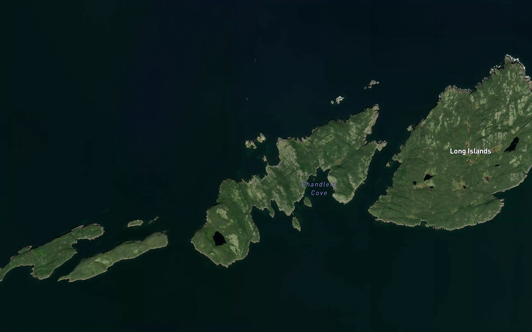 Satellite map of the Rushy Cove