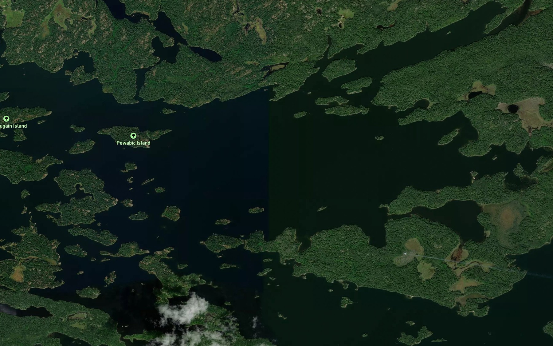 Satellite map of the Yellow Girl Bay