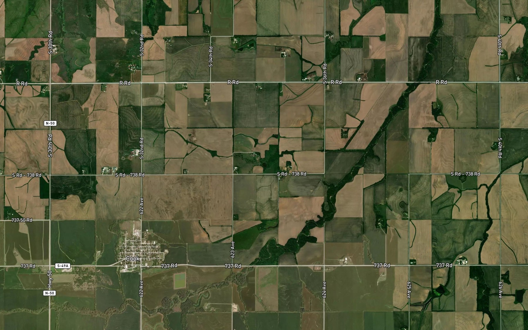 Satellite map of the Zahn Reservoir