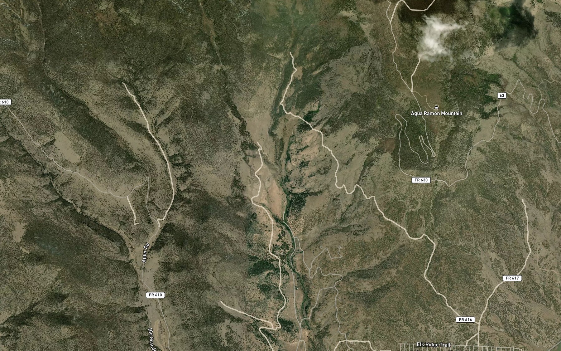 Satellite map of the West Bear Creek