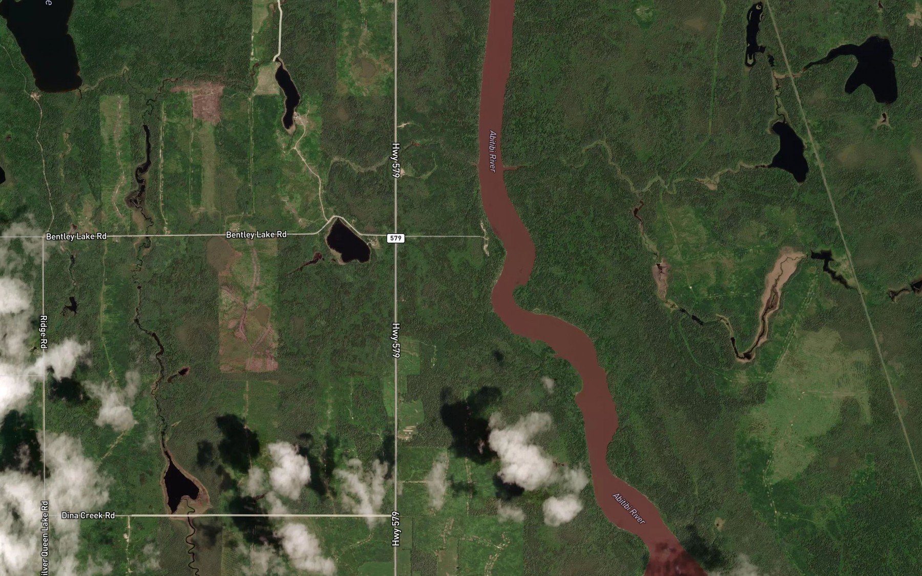 Satellite map of the Florence Creek