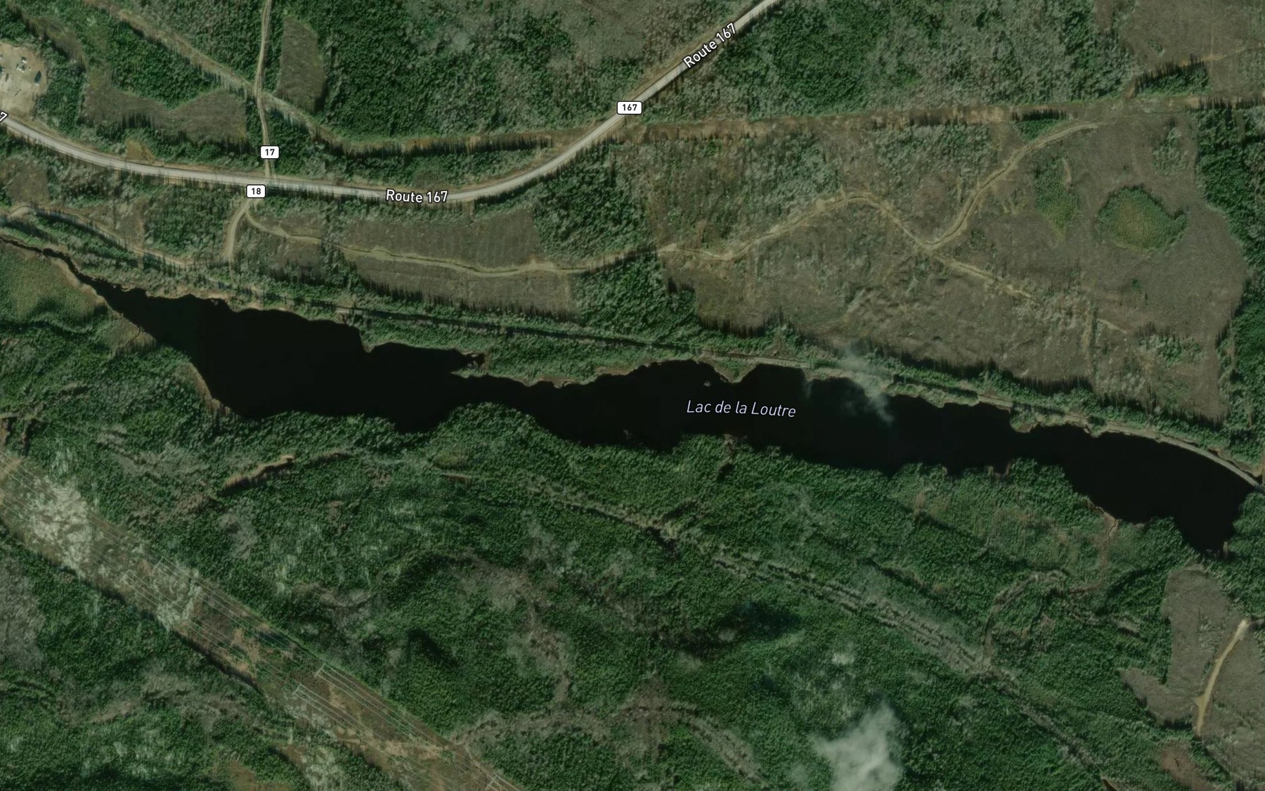 Satellite map of the Lac de la Loutre
