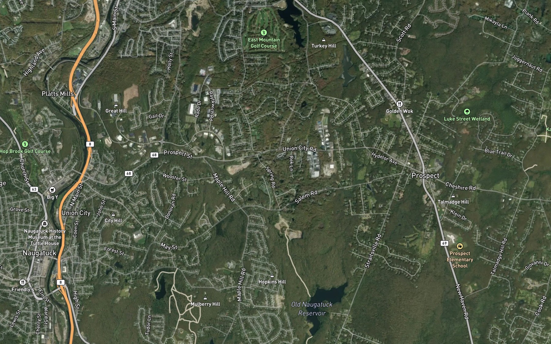 Satellite map of the Beer Pond