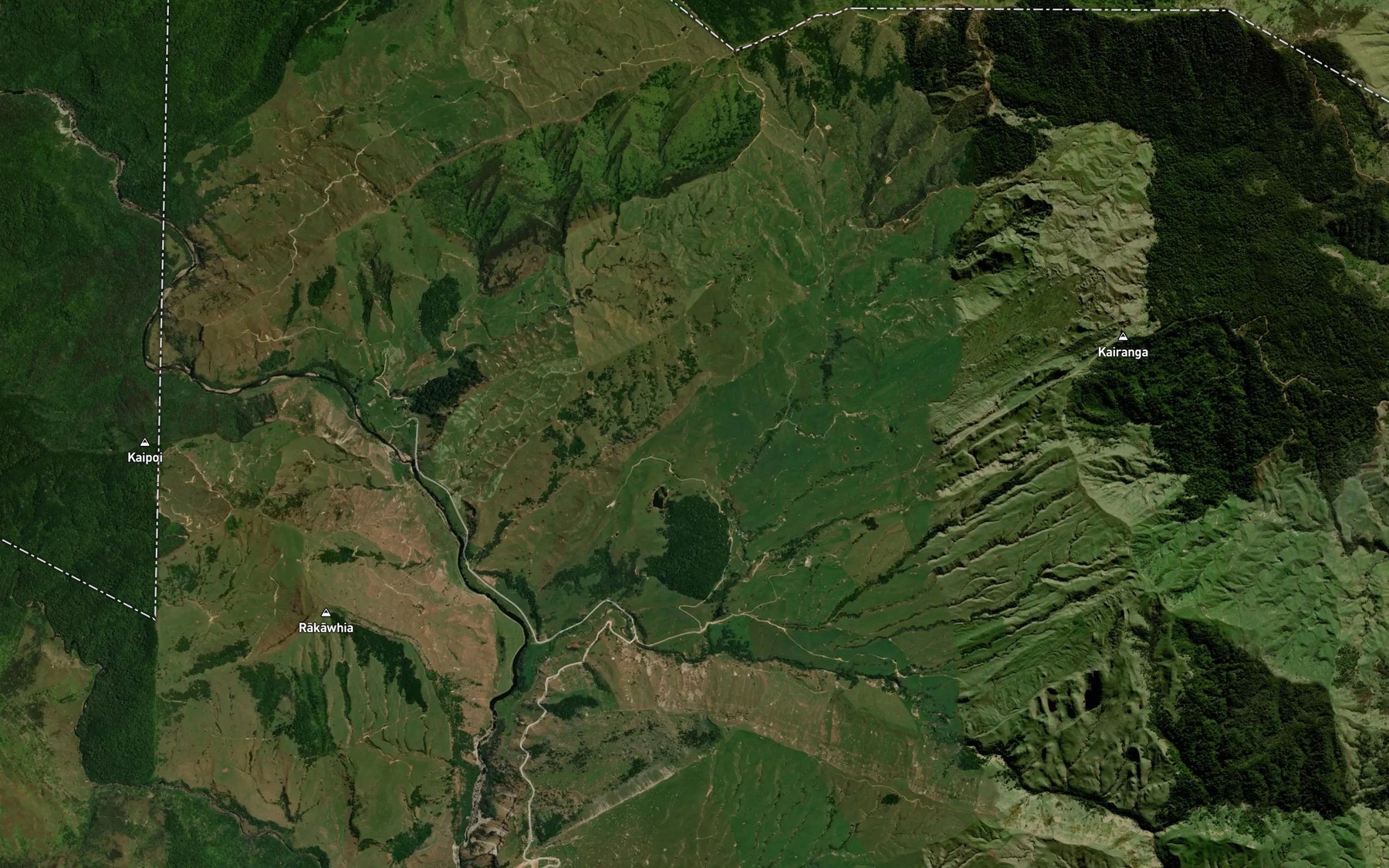 Satellite map of the Mangatatangi Stream