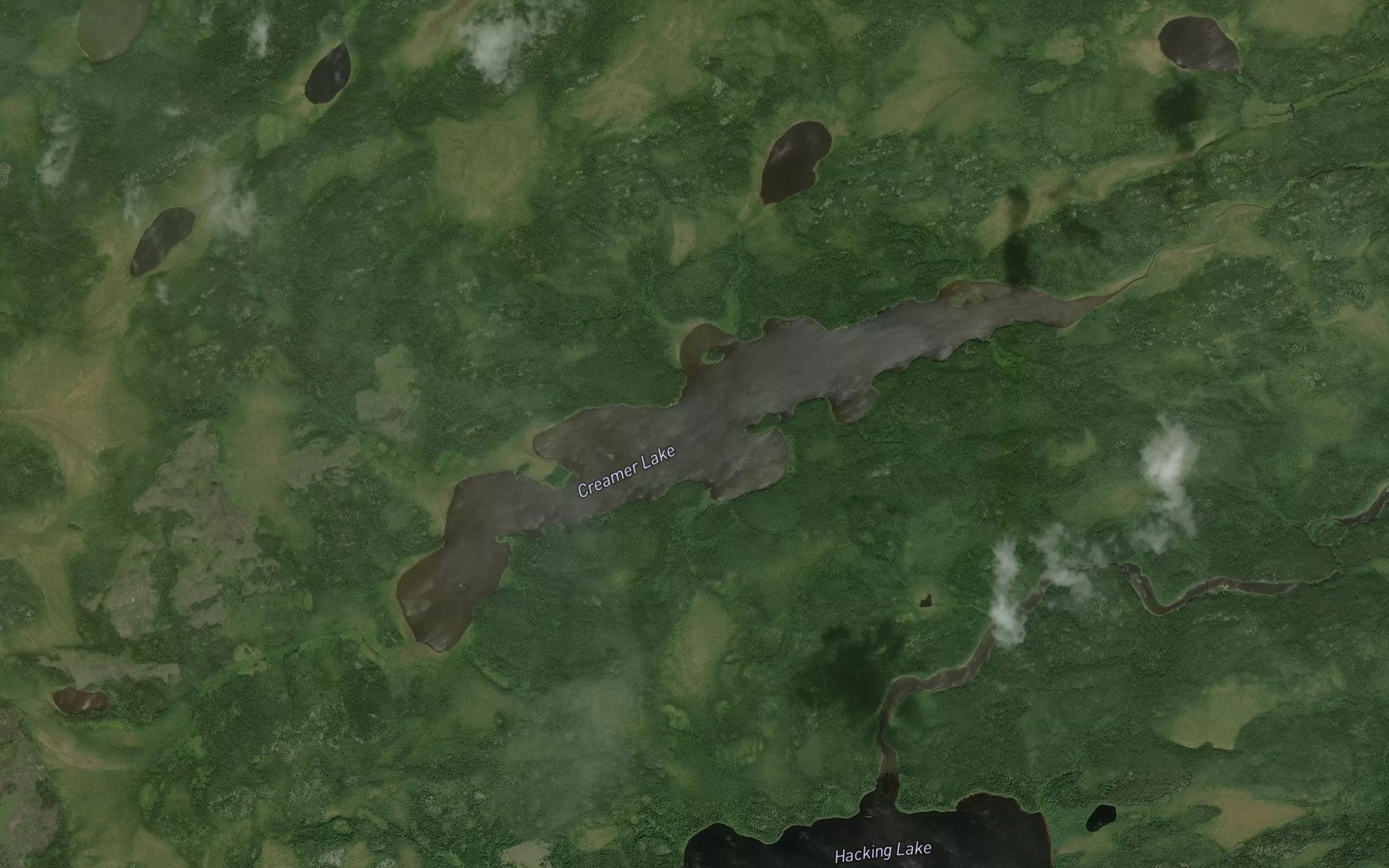 Satellite map of the Creamer Lake