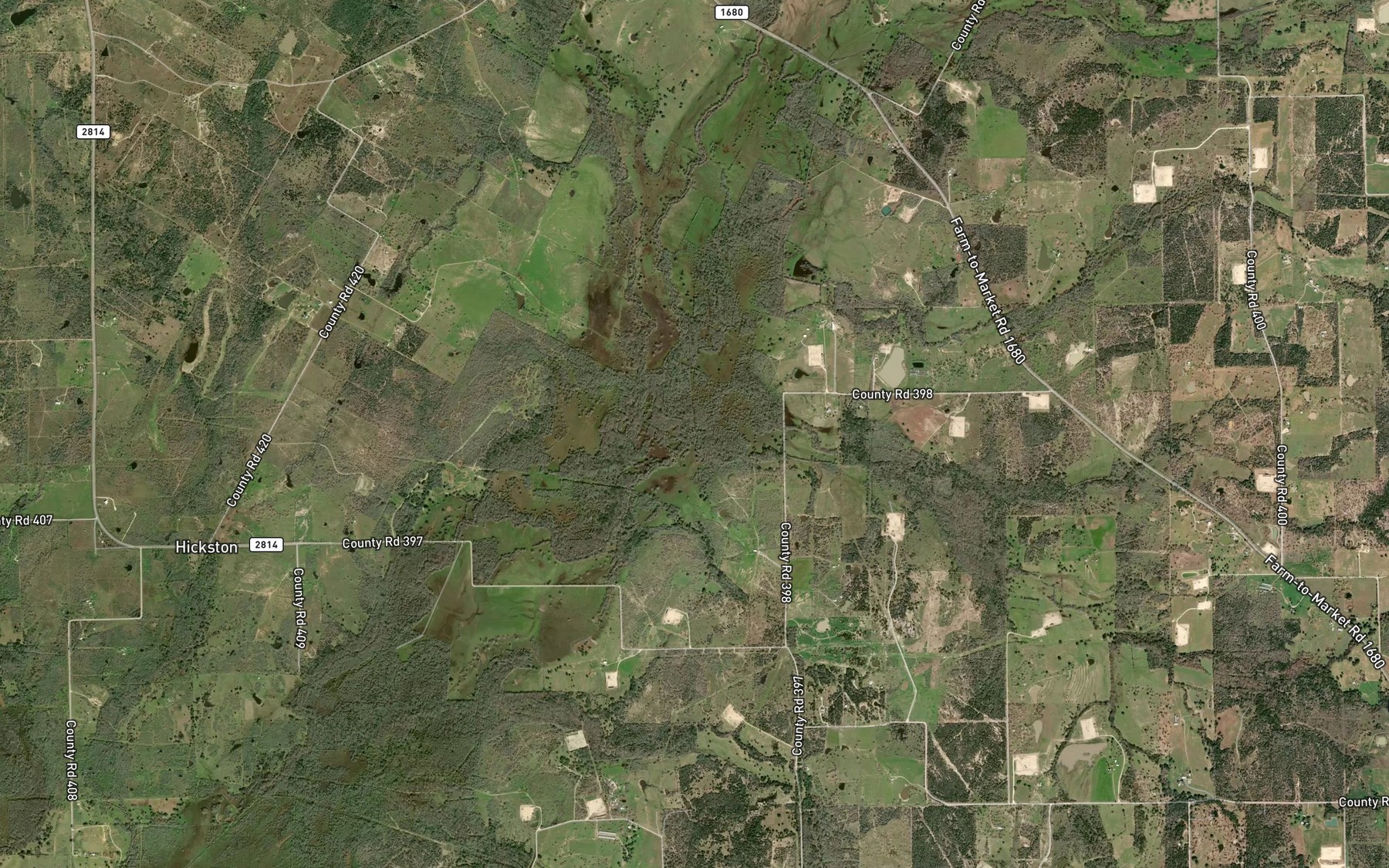 Satellite map of the Sulphur Branch