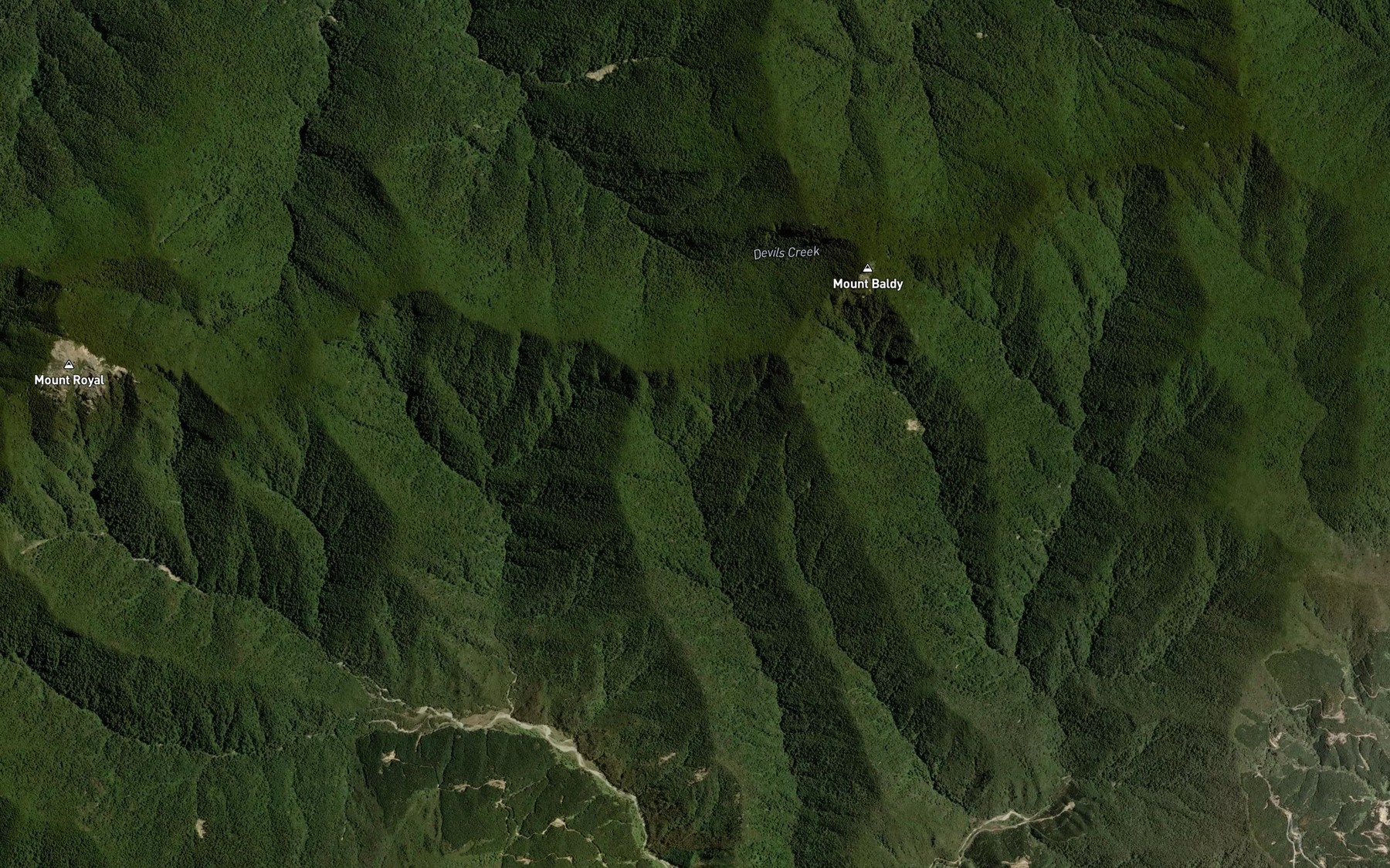 Satellite map of the Criterion Creek