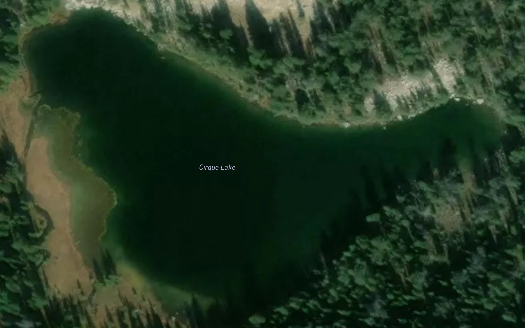 Satellite map of the Cirque Lake