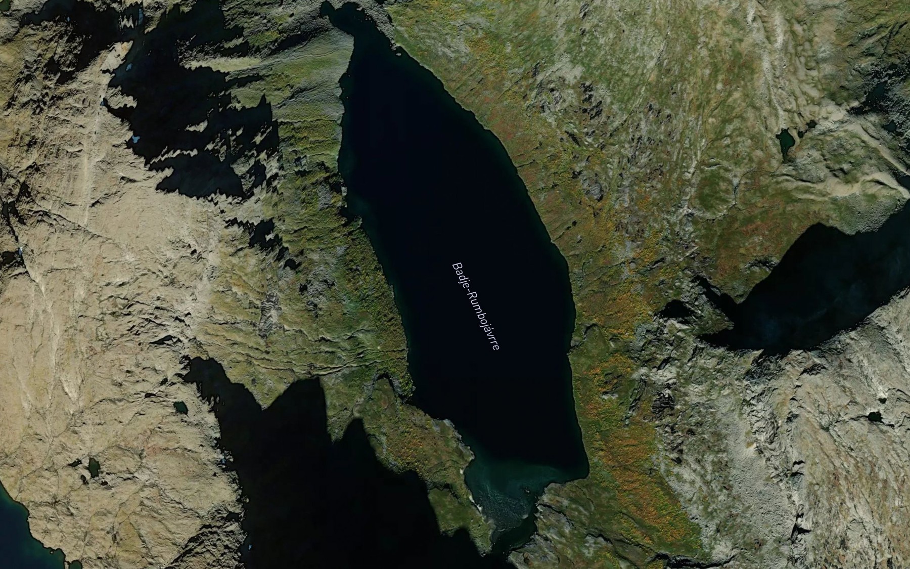 Satellite map of the Badje-Rumbojavrre