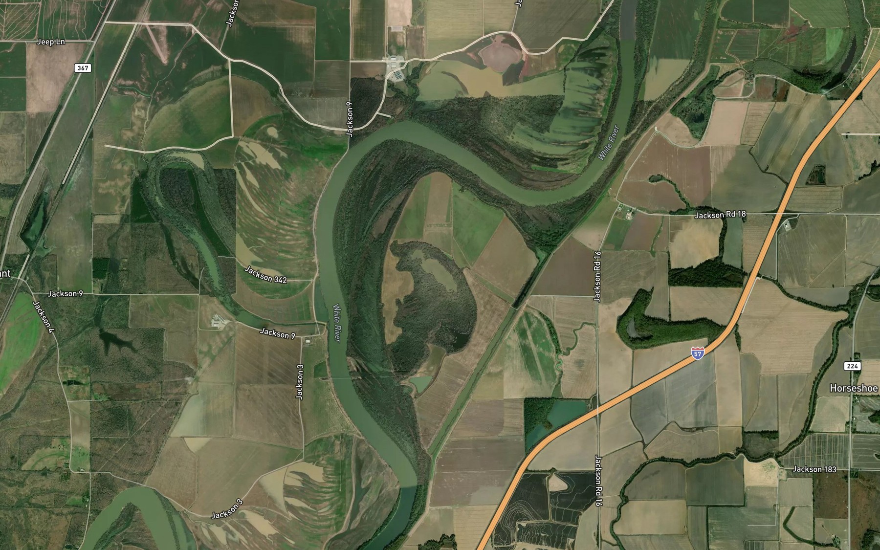 Satellite map of the Hog Lake