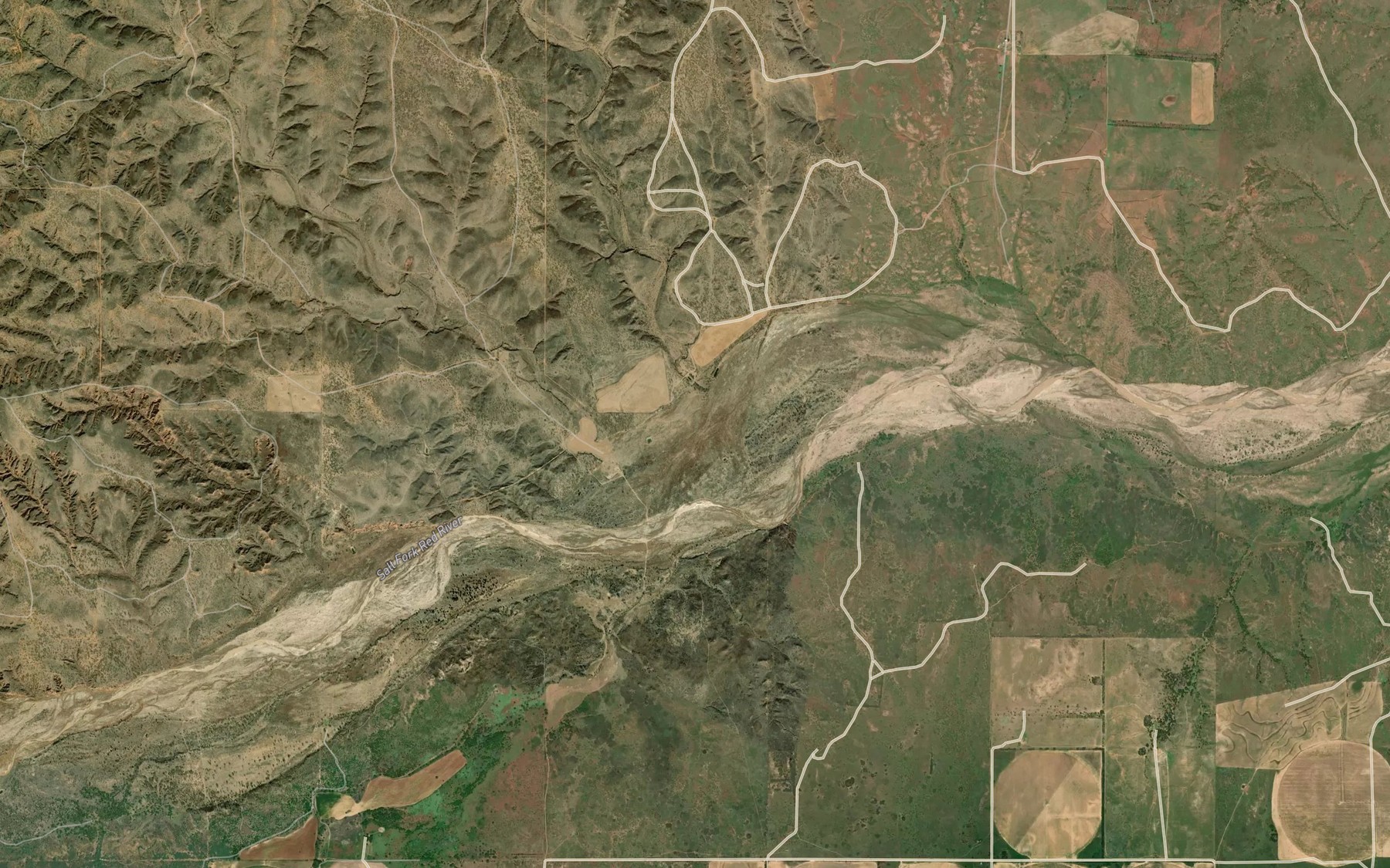 Satellite map of the Little Gyp Creek