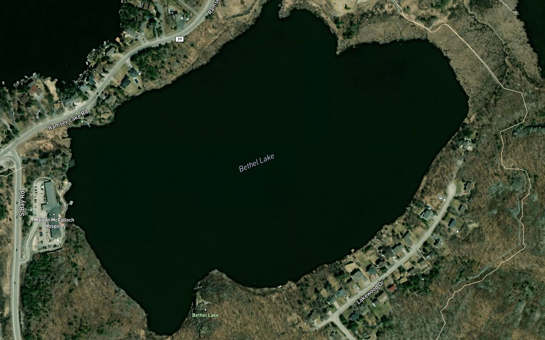 Satellite map of the Bethel Lake