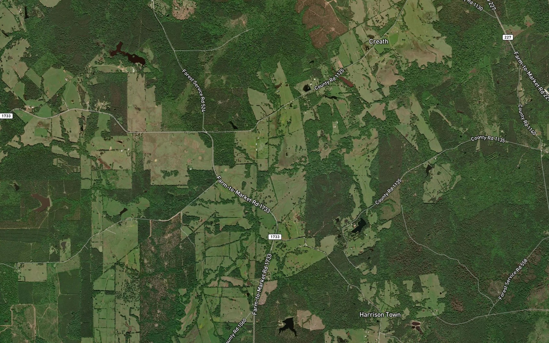 Satellite map of the Parker Branch