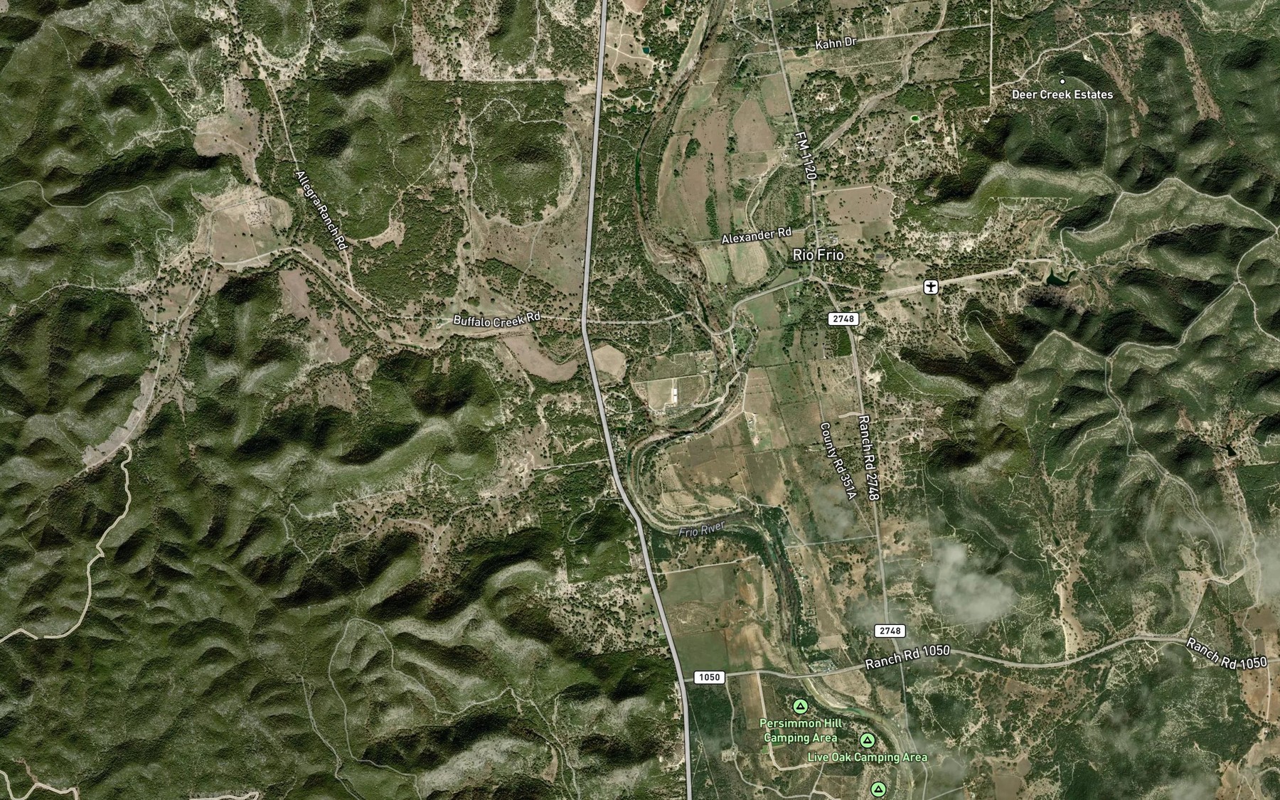 Satellite map of the Buffalo Creek