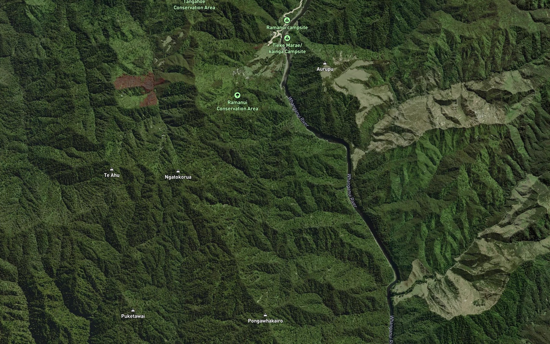 Satellite map of the Putaiti Stream