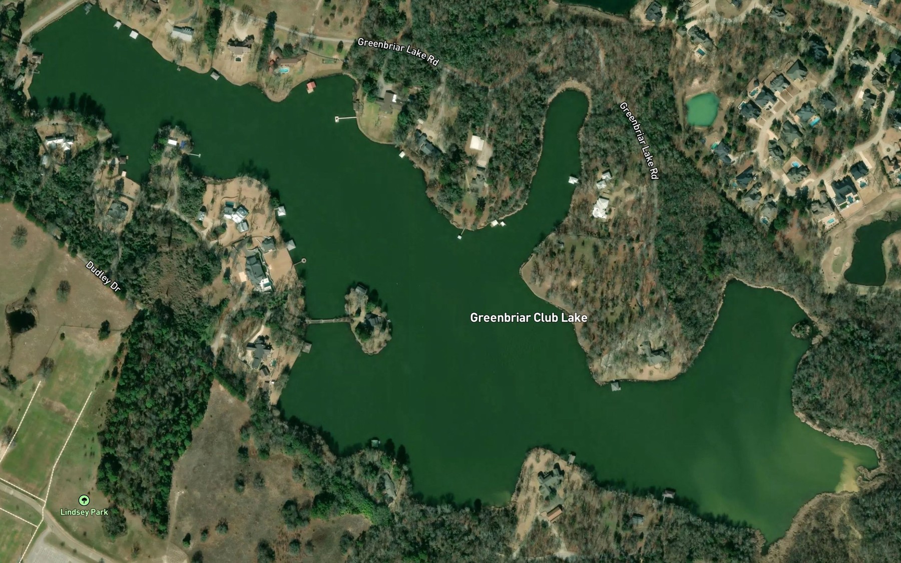Satellite map of the Greenbriar Lake