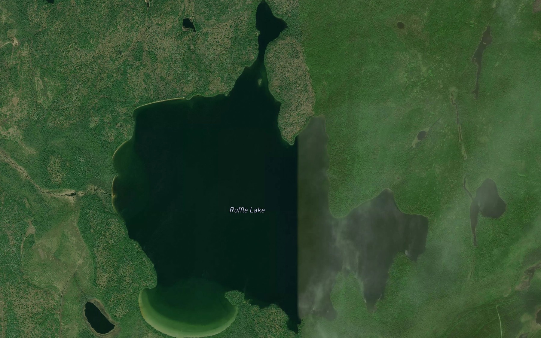 Satellite map of the Ruffle Lake