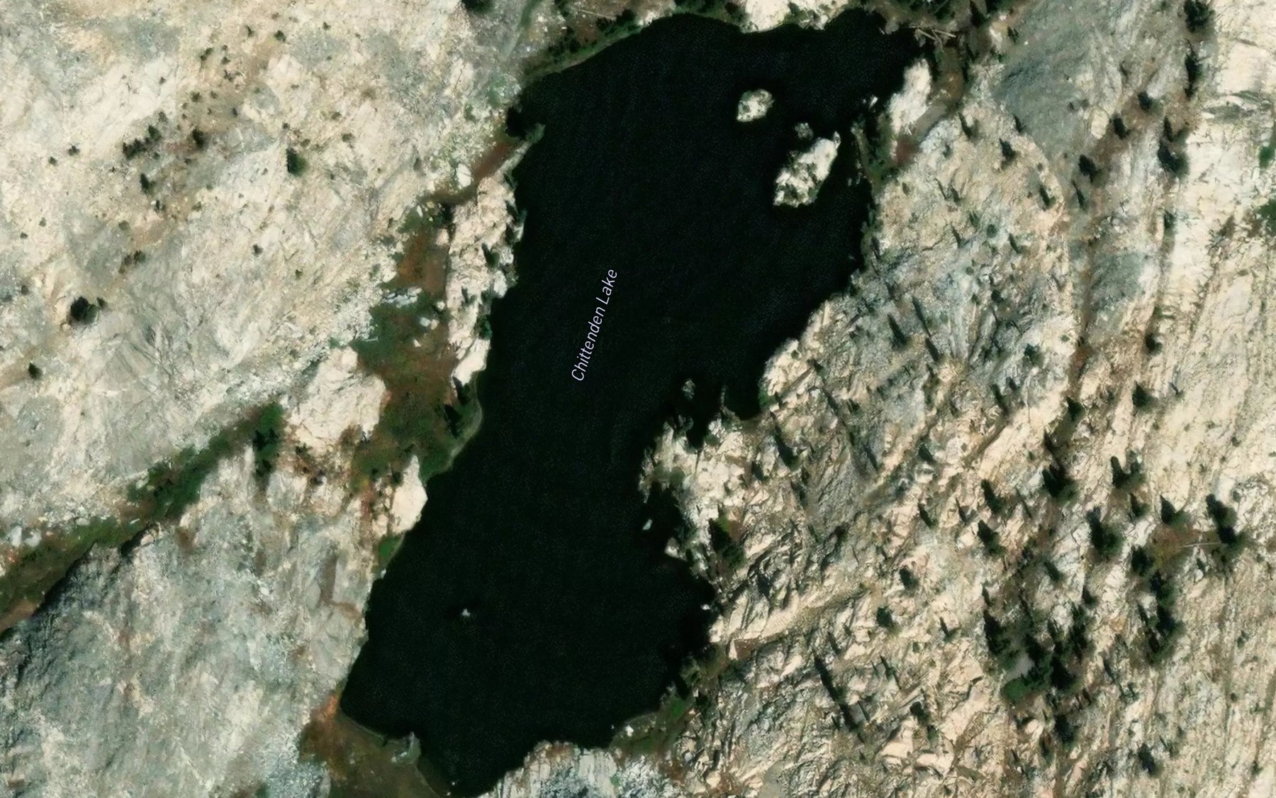 Satellite map of the Chittenden Lake