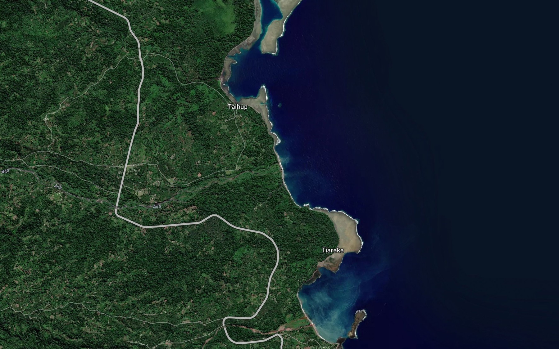 Satellite map of the Aita River
