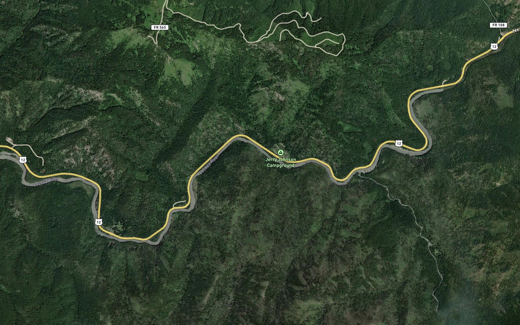 Satellite map of the Colgate Creek
