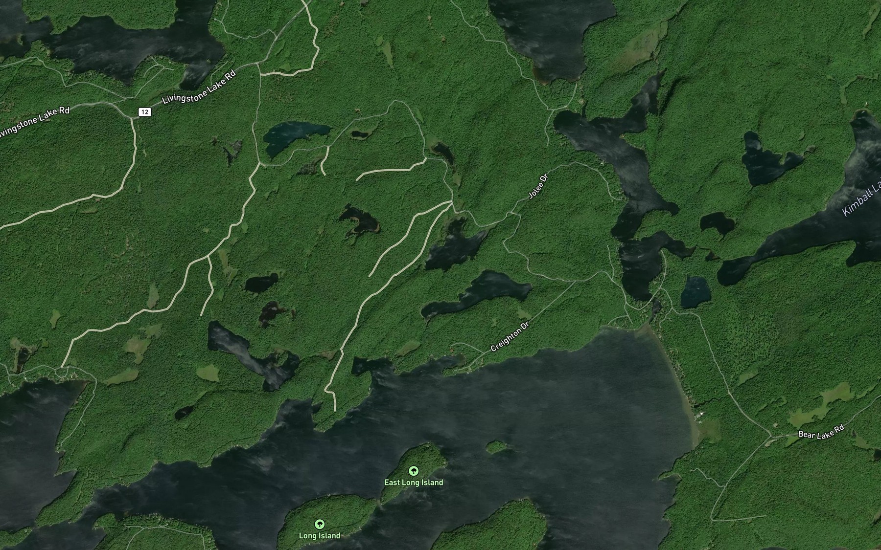 Satellite map of the East Jeannie Lakes