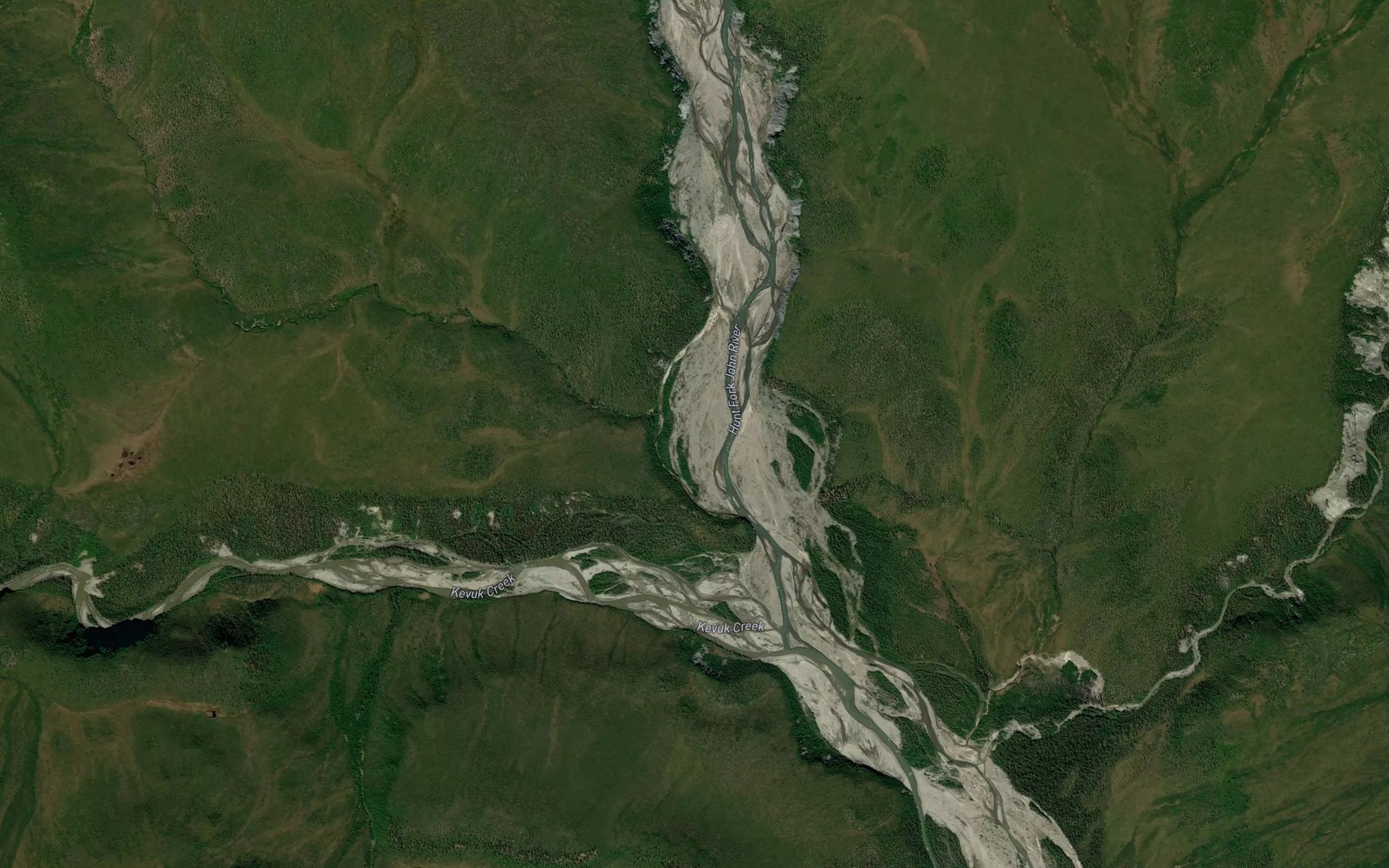 Satellite map of the Kevuk Creek